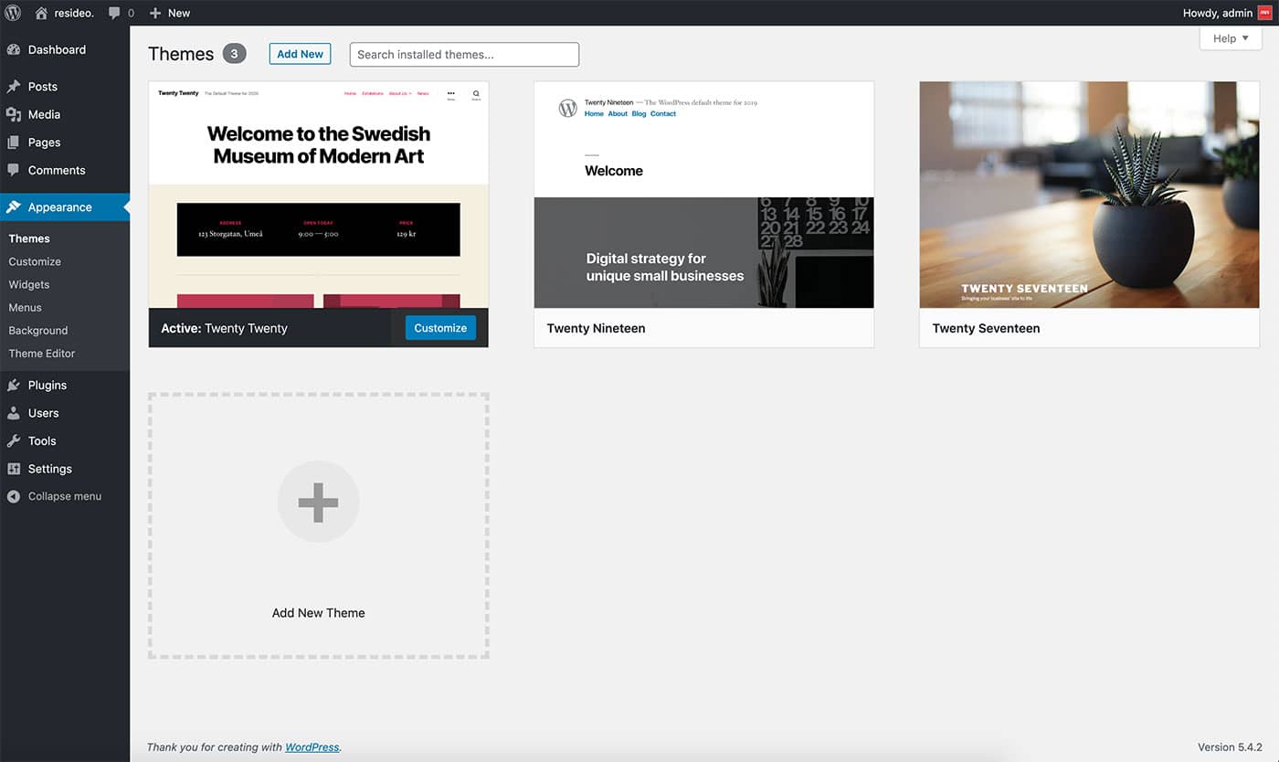 Resideo theme installation