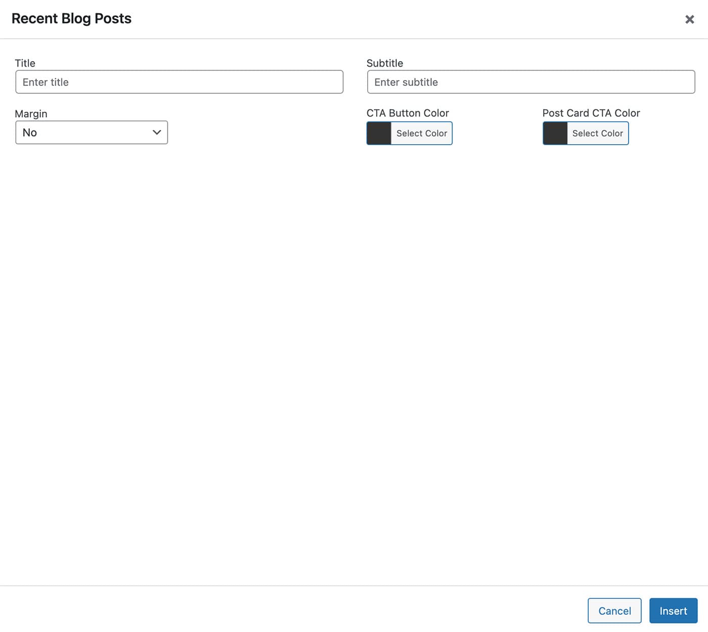 Resideo theme Recent Blog Posts content module options