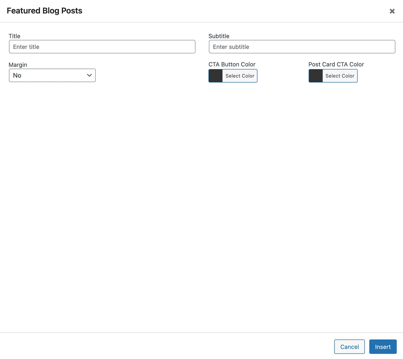 Resideo theme Featured Blog Posts content module options