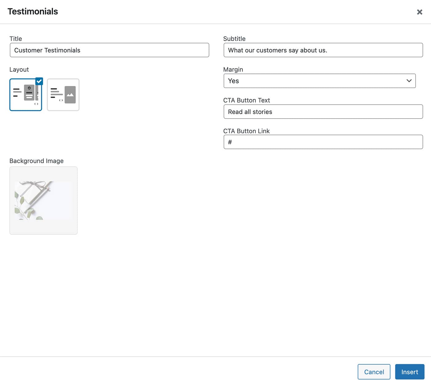 Resideo theme Testimonials content module fields
