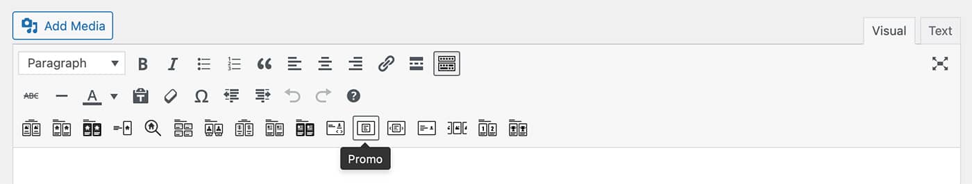 Resideo theme Promo content module toolbar