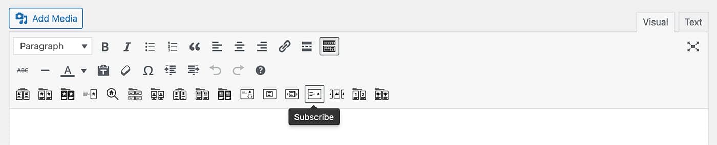 Resideo theme Subscribe content module toolbar