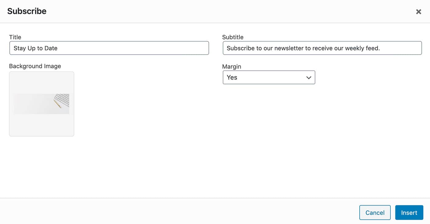 Resideo theme Subscribe content module fields