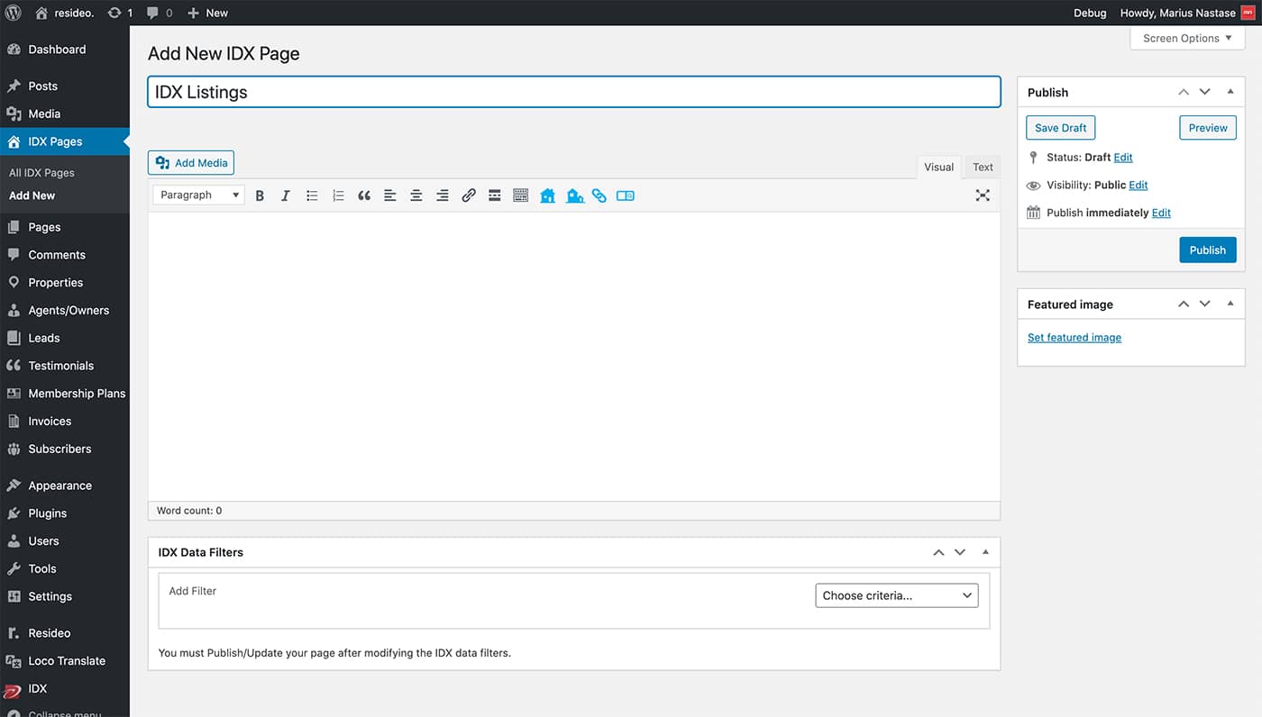 Resideo theme IDX page