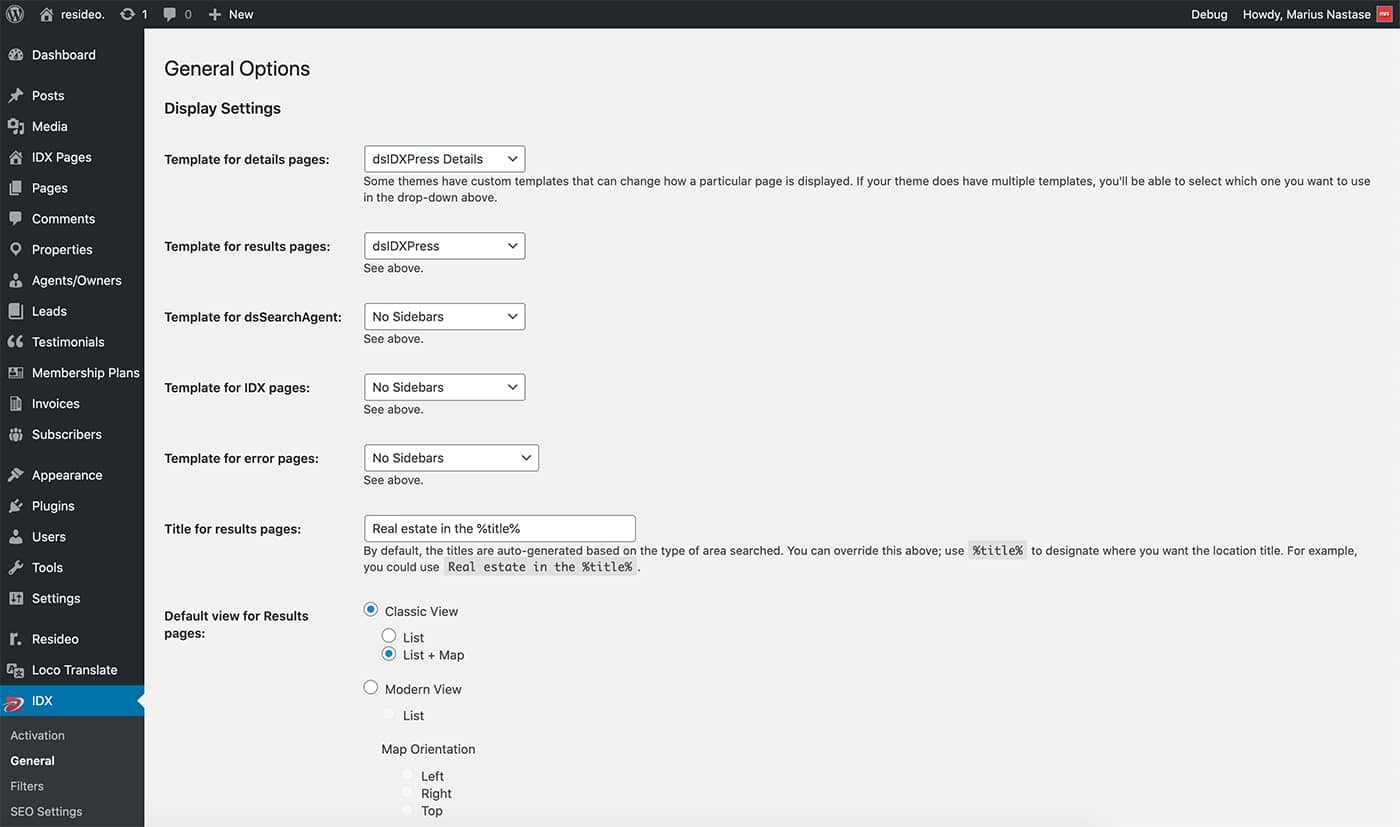 Resideo theme IDX templates