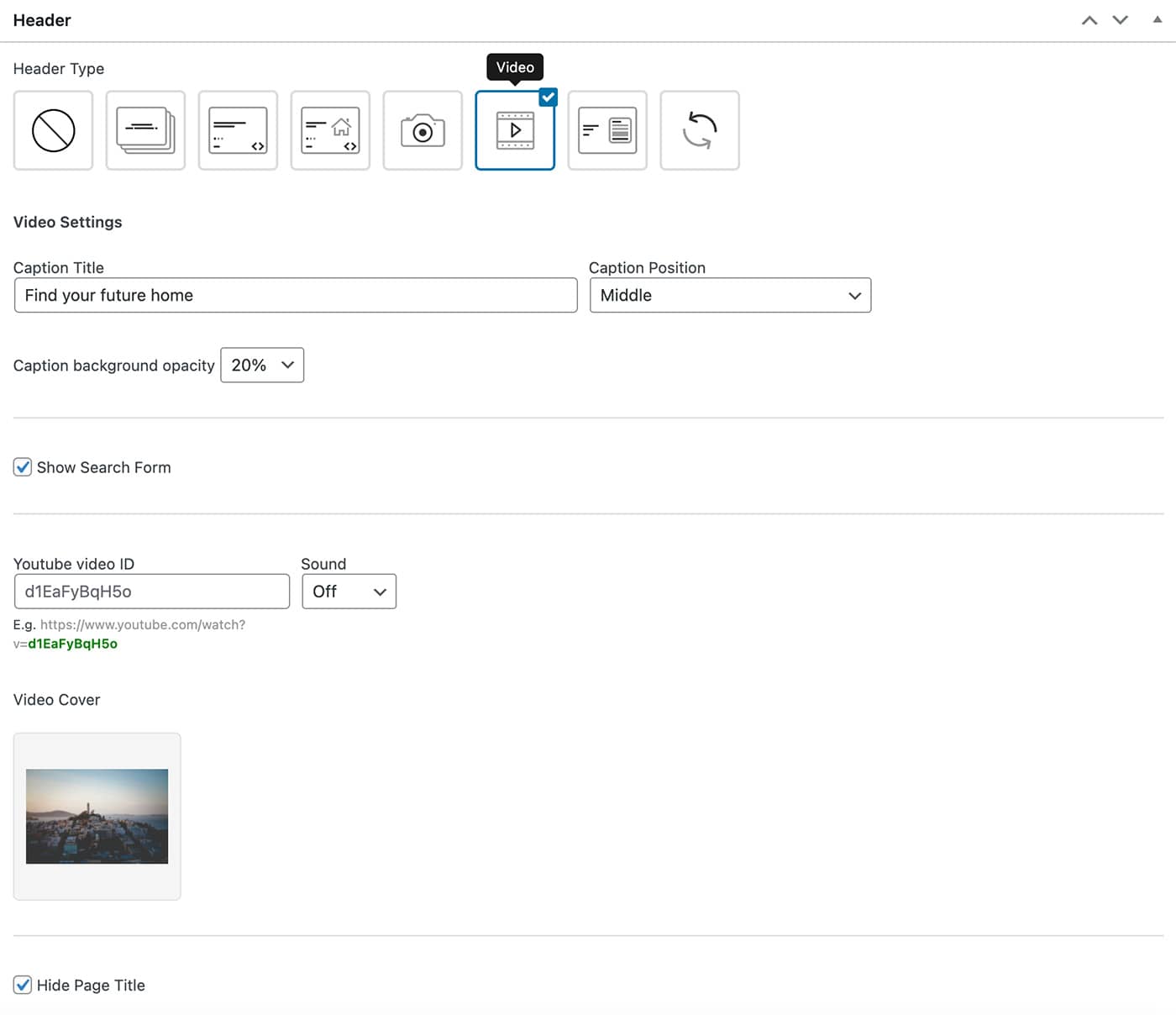 Resideo theme video page header