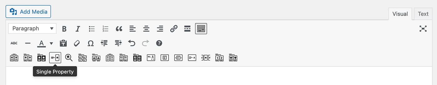 Resideo theme Single Property content module toolbar