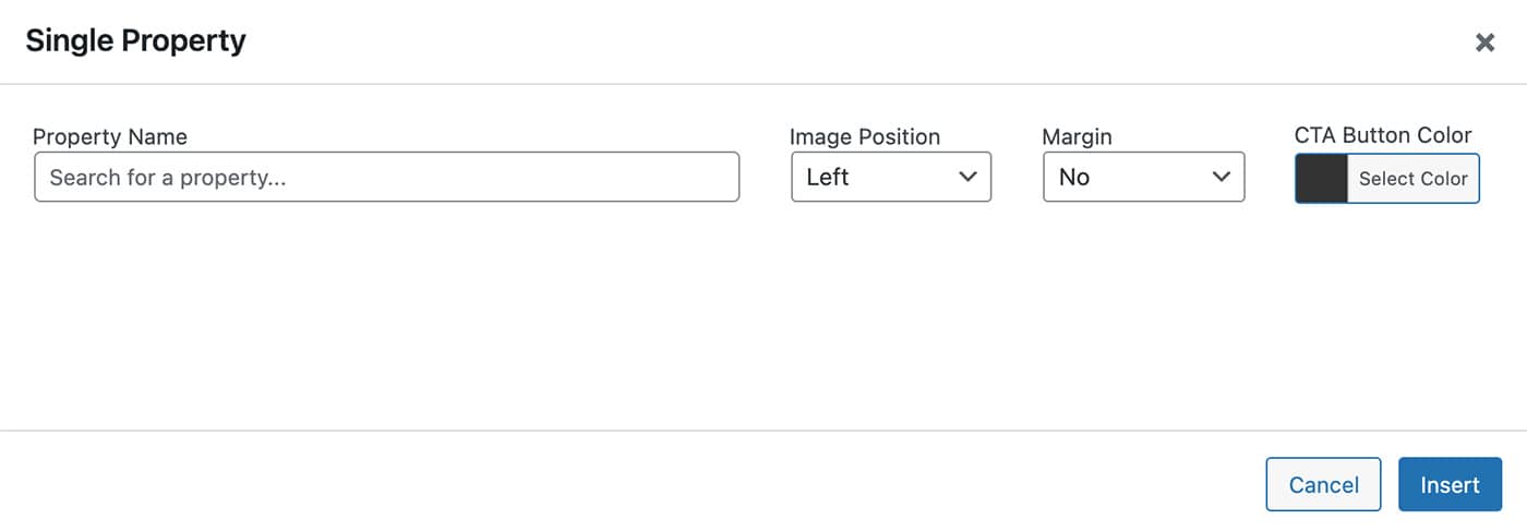 Resideo theme Single Property content module options