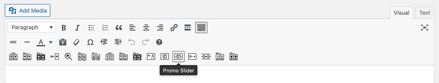 Resideo theme Promo Slider content module toolbar