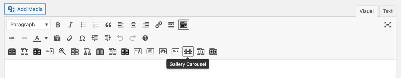 Resideo theme Gallery Carousel content module toolbar