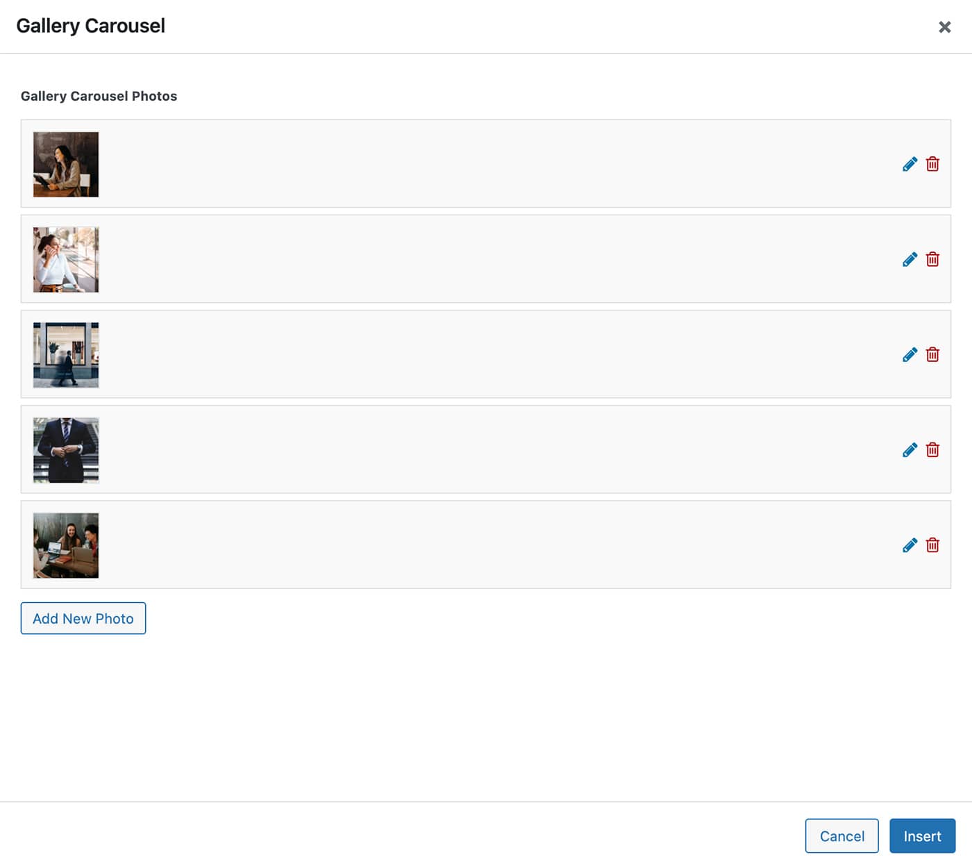 Resideo theme Gallery Carousel content module photos list