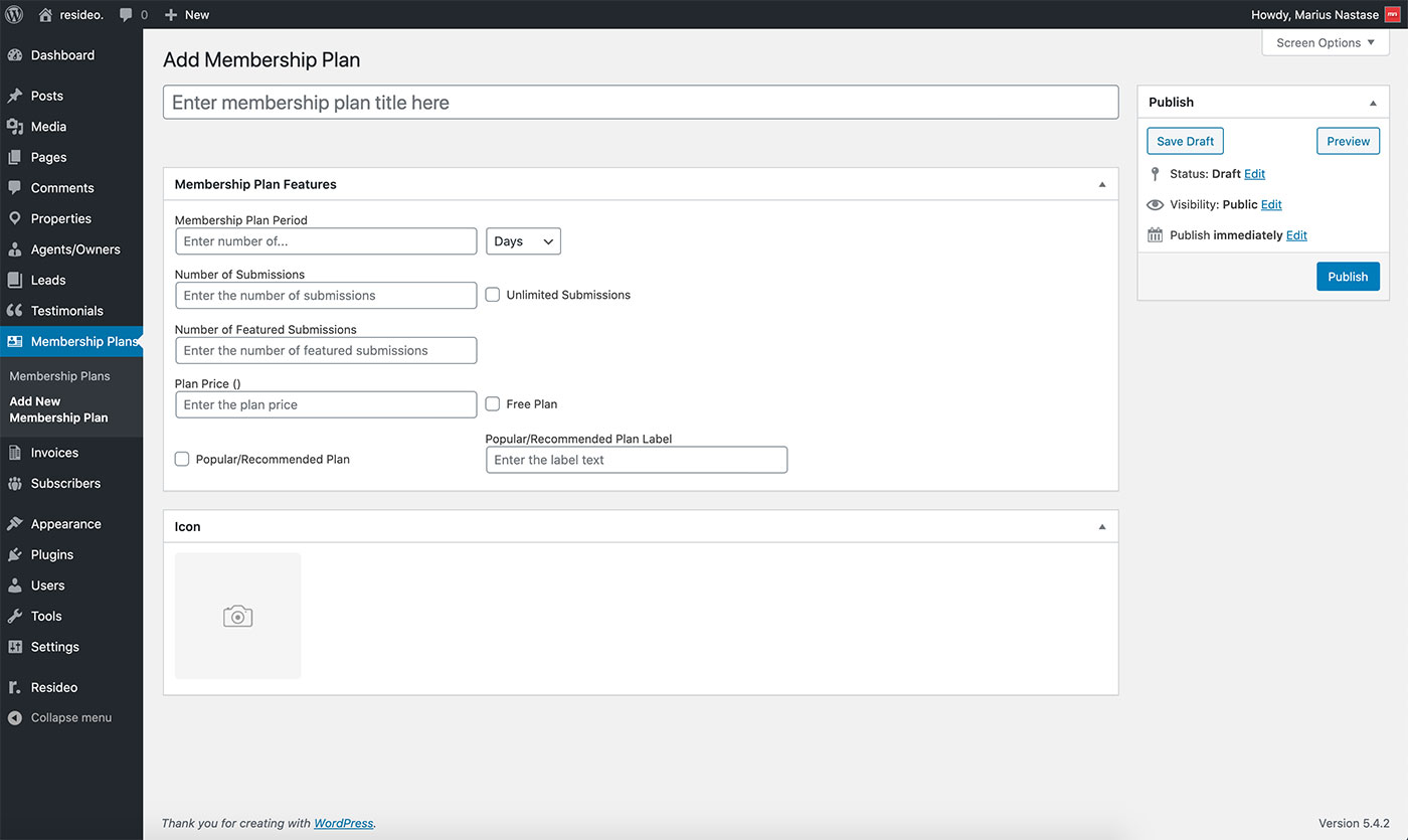 Resideo theme membership plans