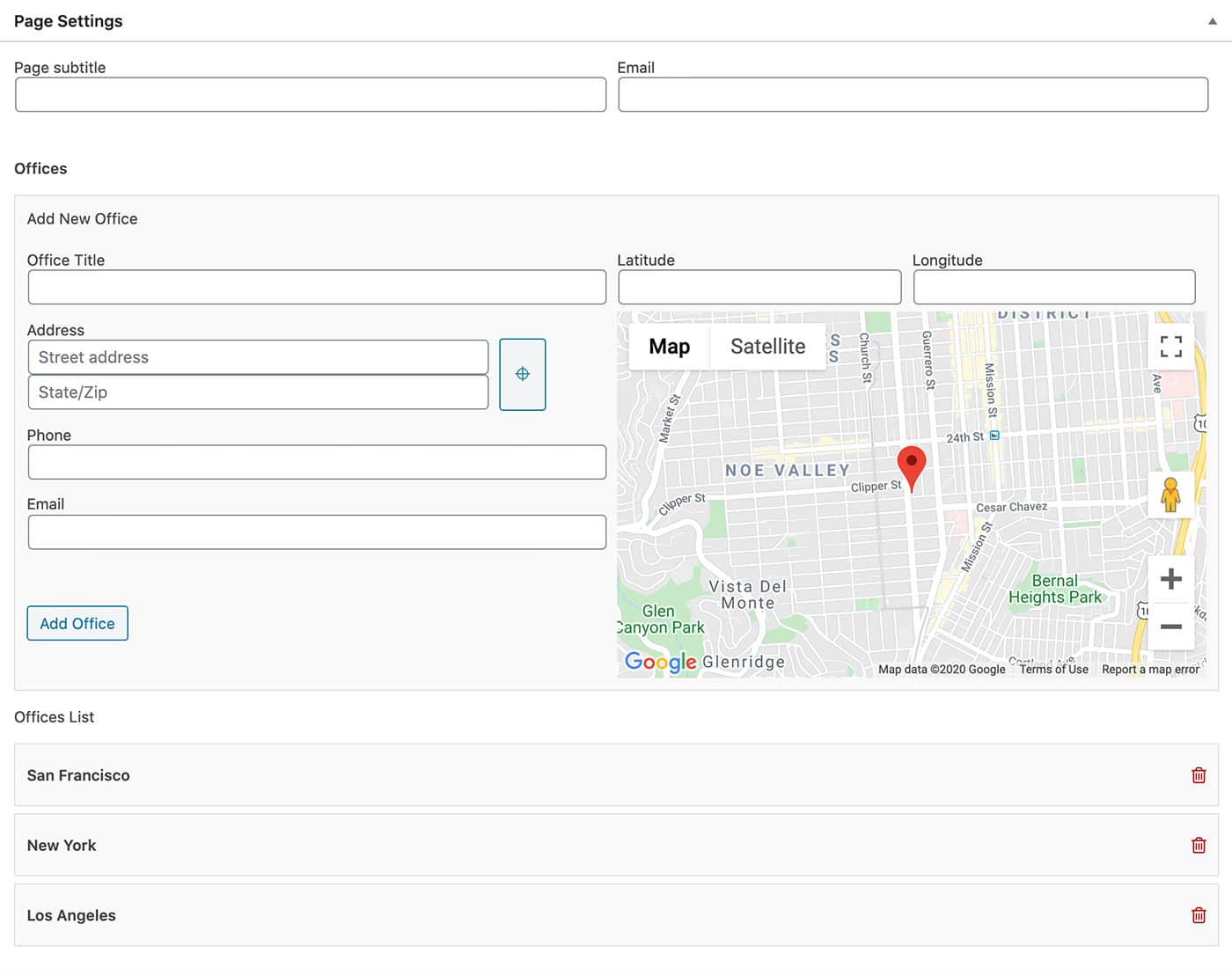 Resideo theme contact page settings