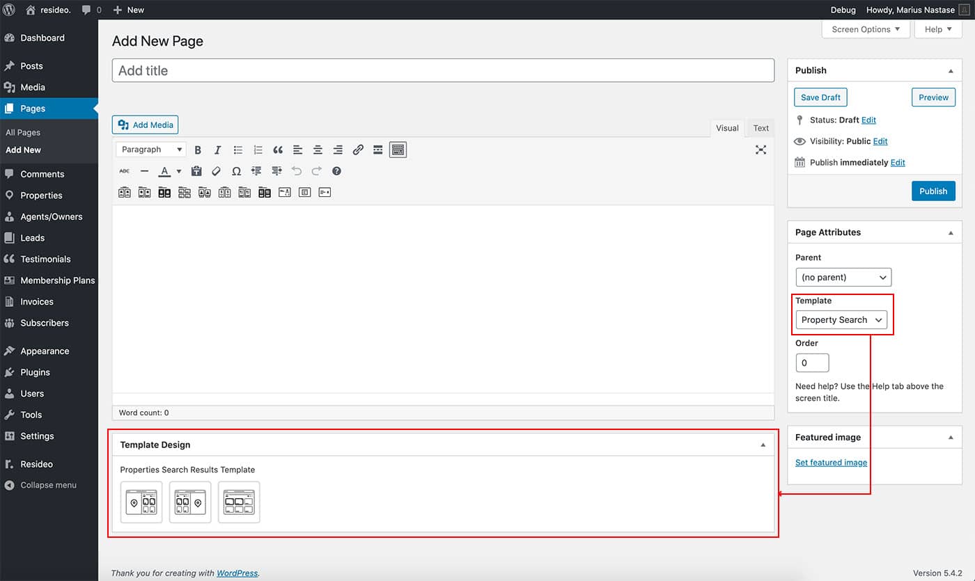 Resideo theme property search page templates