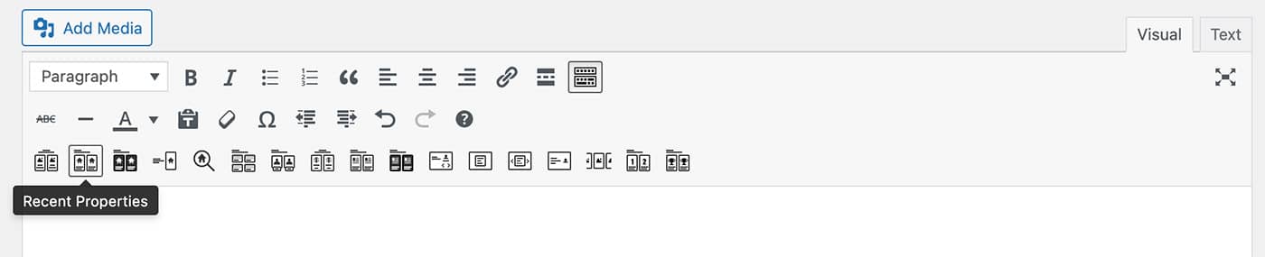 Resideo theme Recent Properties content module toolbar