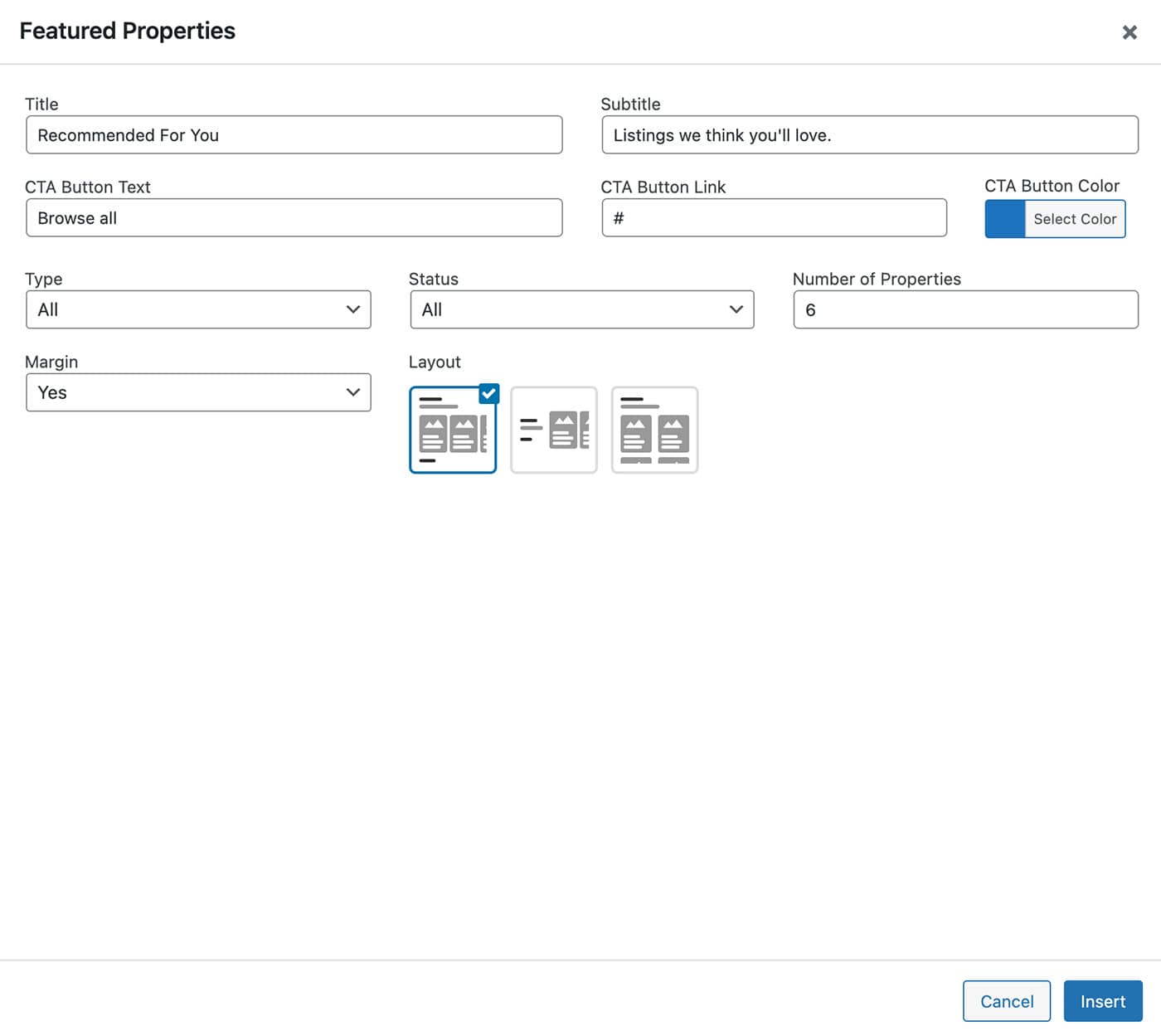 Resideo theme Featured Properties content module fields
