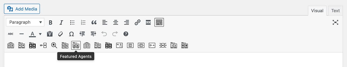 Resideo theme Featured Agents content module toolbar